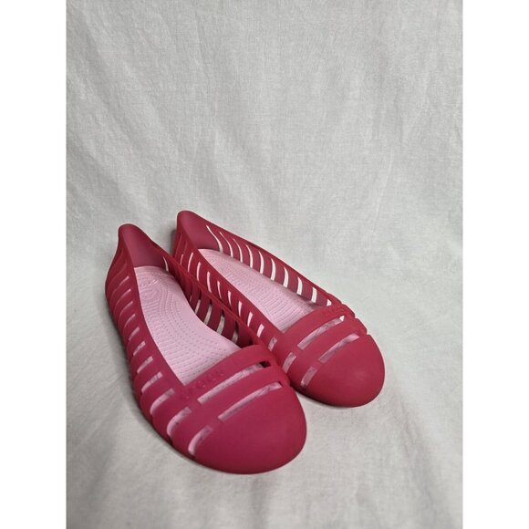 Crocs Adrina II Closed Toe Slip On Jelly Flats Women’s Size 9 Ballet Shoes Pink - Picture 10 of 10